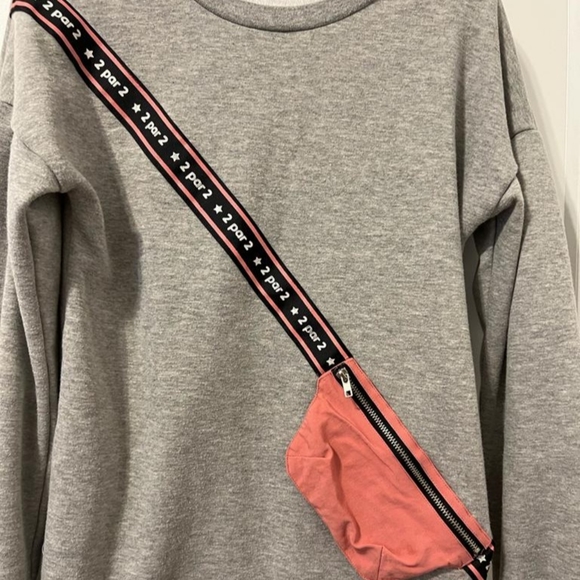 Lovely deux par deux girl's sweatshirt with crossbody bag detail size 14 - Picture 7 of 10